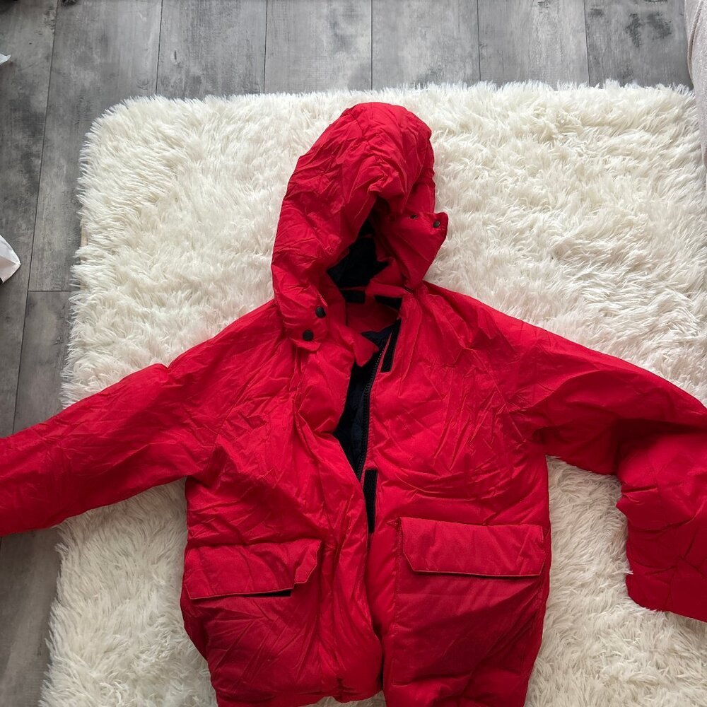 Red rag and bone puffer jacket